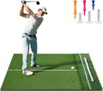 5x4ft Golf Hitting Mat with Ball Tray Dual Turf Swing Driving Range Mat Cage