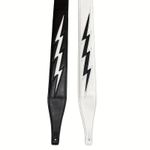 Guitar Strap Electric Bass White PUC Leather-Black/White/Flash lightning