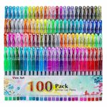 100PC Gel Pen Set Metallic Pastel Glitter Gel Pens for Adult Kids Colouring Book