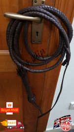 8 Feet Indiana Jones Bullwhip 12 Plaits Top Grain Cowhide Leather Cracking Whip