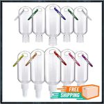 5x Hand Sanitiser Gel Bottle with Clips 50ml Leakproof Travel Bottles for Toilet