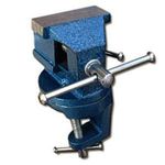 Mini Clamp On Swivel Base Steel Bench Vice Table Top Workbench Desk
