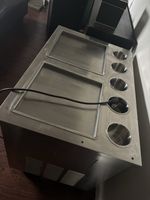 Stainless Steel Pass-Through Cocktail Station, Dual Ice Bins, Lidded Wells