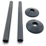 Anthracite Radiator Pipe Covers Snap Fit 2 Pack - 200mm Long For 15mm Pipe