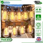 Outdoor Festoon String Lights 24FT ST64 LED Garden Patio IP65 25 Bulbs Mains