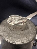 Vintage decorative silver-plated baby shoe trinket box, First Tooth , Engraved