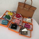 Mini Women Girl Leather Handbag Keychain Coin Purse Car Bag Charm for AirPods