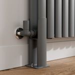 Anthracite Legs for Horizontal Oval Radiator - Double Bar Grey Central Heating
