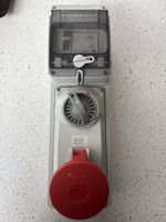 Palazzoli 32A 5-Pin 415V IP67 Switched Interlocked Socket with RCD Red