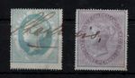 GB 1853-57 1d pale turquoise & reddish lilac F3 + F6 fine used WS37778