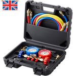 AC Manifold Gauge Set R134A R22 R12 R502 Refrigeration Refrigerator Hose Case