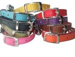Cat Collar REAL LEATHER with Safety Elastic, Bell, Range of Colours Available