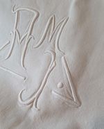 Vintage Linen Monogrammed French Sheet. 