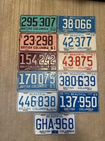 Vintage Genuine Canada License / Number Plate . British Columbia Lot
