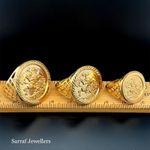 Full Half 1/10 St George Sovereign-Size 9ct Yellow Gold Coin Ring Size I-Z NEW