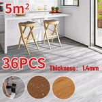 36PCS 5 m² Floor Planks Tiles Grey Oak Self Adhesive Wood Effect Vinyl Flooring