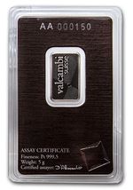 Valcambi Suisse Mint PLATINUM 5 gram .9999 Pure Bullion Bar
