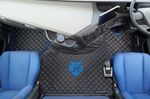 TRUCK ECO LEATHER FLOOR MATS SET- BLACK FIT VOLVO FH 5  2021+ [TWIN AIR SEATS]