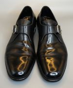Handmade Florsheim Imperial Men's Blck Leather Monk Strap Dress Shoes Square Toe