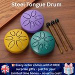 Rain Drum for Outside Garden, Steel Tongue Drum Rain Chime Inches 6 Note Drum