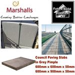 Concrete Flags Slabs Grey council Paving 3x2 600mm x 900mm 2x2 600mm x 600mm