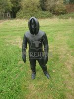 Leather Catsuit Full Body Suit Integrated Hood Zipper Back Men Made to Order