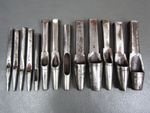 13 vintage leather round & oval hole punches leather working tool by Dixon etc