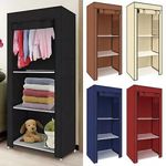 Bedroom Single Canvas Clothe Storage Wardrobe Cupboard Shelves Durable Furniture
