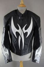 HEIN GERICKE LEATHER BIKER JACKET WITH BACK, SHOULDER & ELBOW CE ARMOUR 36-38 IN