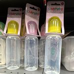 Cherubs Standard Baby Bottle 1+ Months Silicone Teat Clear Yellow Pink