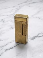Gold Plated Dunhill Pocket Lighter With Textured Finish Good Spark - Gift Boxed