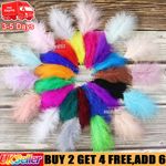 100 Solid Coloured Feathers - Mixed Sizes - Art, Craft, Bubble Balloon - Feather