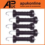 5x Heavy Duty Electric Fence Arch Hook Gate Handle & Spring Inside Insulator