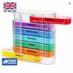 Weekly 7 Day Pill Box 28 Compartment Tablet Organizer Medicine Storage Dispenser