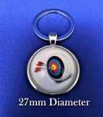 Archery target arrows keyring 27mm diameter FREE UK P&P