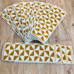 14 Open Plan Carpet Stair Treads mustard Large Pads size 60cm x 20cm (CHARM )