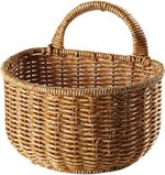 Hanging Wicker Basket, Hand-Woven Wood Storage Basket, Hanging Fruit Basket   **