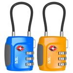 Pack of 2 TSA Approved Padlock 3 Digit Security Combination Lock Travel Luggage