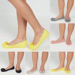 WOMENS LADIES PEEP TOE PUMPS BALLERINA JELLY BOW DOLLY SUMMER SHOES SIZE 3-8
