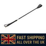 HORSE RIDING CROP FAUX LEATHER BLACK LOOK WHIP EQUESTRIAN STICK NOISY SLAP