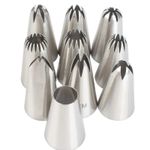 10 Pcs Large Size set Icing Piping Nozzles Tips Pastry Cake Sugarcraft Decoratin