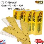 SANDING STRIPS 70 x 420 MM MIX BRAND GOLDSTAR GRITS FROM 40 TO 320 (29876)