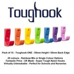 TOUGHOOK ONE (55mm) Super Strong Coat Hooks for Schools - Virtually Unbreakable