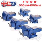 4"-8" 100-200mm Bench Vice Clamp Heavy Duty Workbench Vise Anvil Swivel Base Jaw