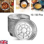 10-50Pcs Air Fryer Aluminium Foil Trays Liner Round Containers Foil Tin Box
