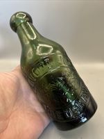 SUPERB VICTORIAN GLASS GINGER BEER NOT CODD BOTTLE E WOOD JUNR OPENSHAW