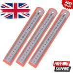 Double Sided Metal Ruler Stainless Steel- 30cm-20cm-15cm 12" 8" 6" Inches Choose