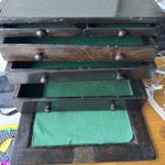 Dark Brown Vintage Engineers Tool Box No Key Or Handle Used Condition