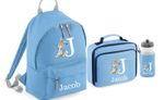 Personalised Kids Rabbit Backpack, Rucksack ,Lunch Box, Bottle-2 sizes, Baby Bag