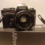 Konica 35 mm Camera with 50mm 1.7 Konica Hexagon lens.